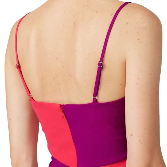 Nicole Miller - Color Block Asymmetrical Dress Pink & Purple Size 6 - Picture 3 of 15